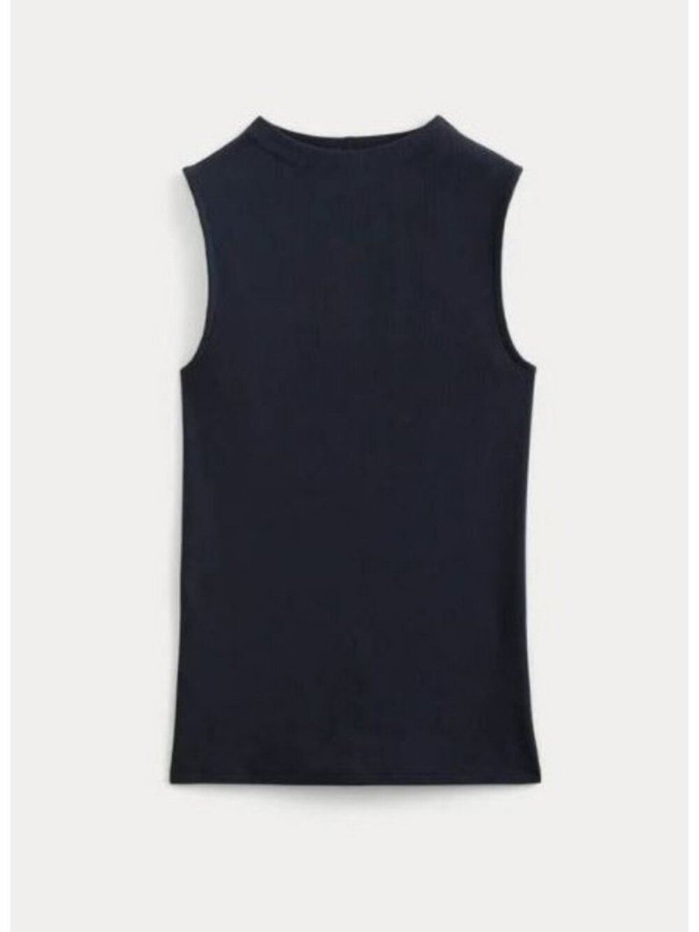 Everlane The Luxe Supima Micro-Rib Funnel-Neck Tank Navy Blue Size XXL NWT